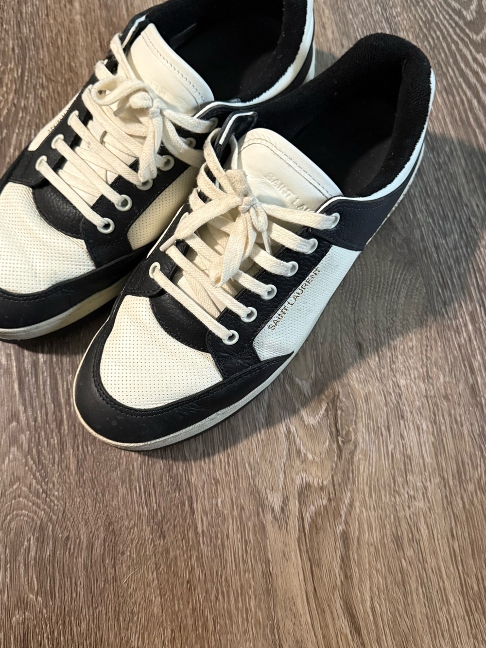 Saint Laurent black and white sneaker.